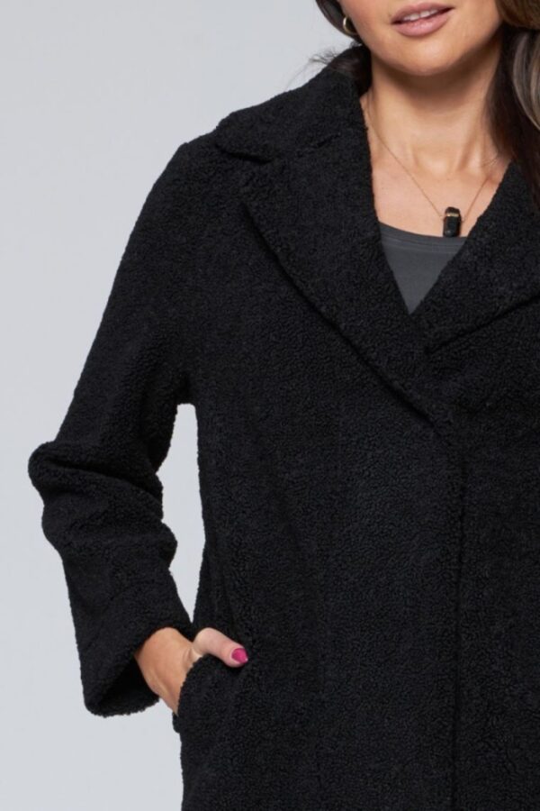 62b10467ee290db314d9c11c9e1501daeb33b2af HETREGO Czarny dwustronny płaszcz damski Shannon, Rozmiar 38 EU - 42 IT