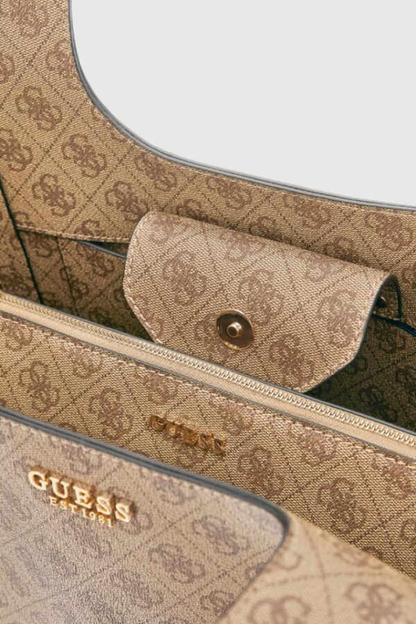 GUESS Beżowa shopperka damska Calista 2 In 1