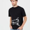 PALM ANGELS Czarny męski t-shirt Broken Shark Classic Tee