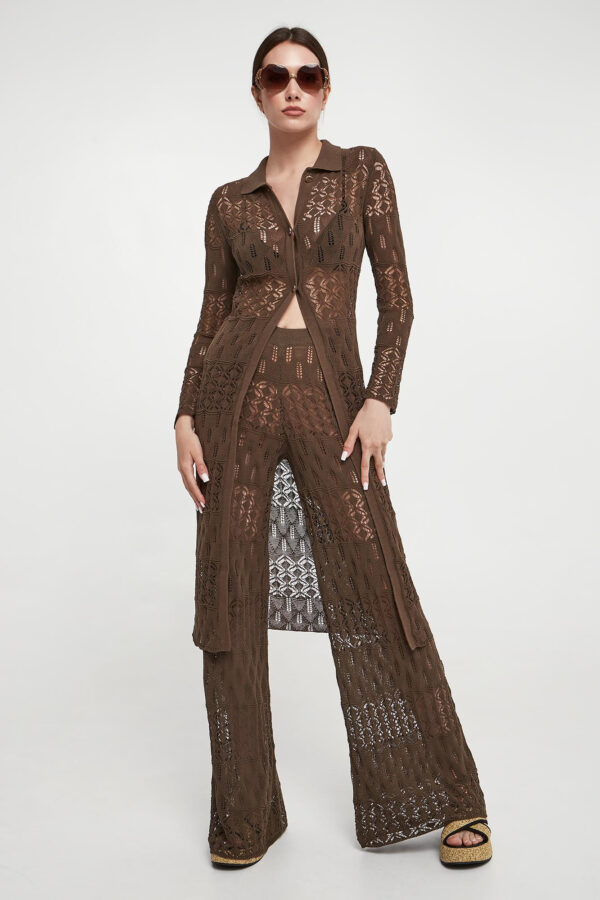 6357eef2e462ac364f56fe5f27456690e8f3fd4c Kardigan damski ażurowy maxi LIU JO