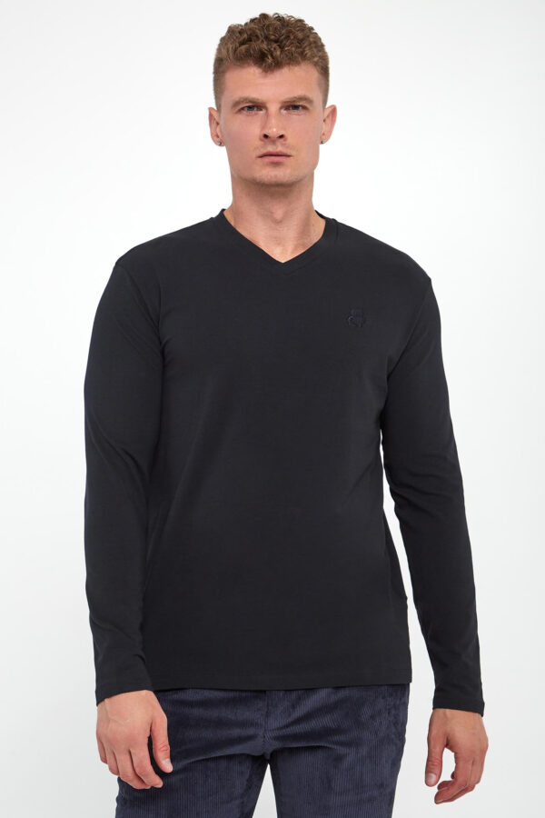 Longsleeve męski z logo KARL LAGERFELD