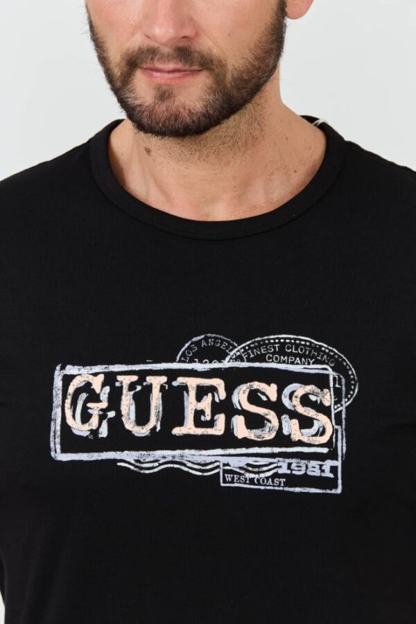 GUESS Czarny męski t-shirt Box Logo