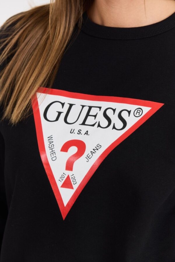 63fb16503ab58a214ba213ca0ba849c1be5f869f GUESS Czarna damska bluza z dużym logo Original Fleece