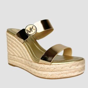 MICHAEL KORS Złote sandały Lucinda Wedge