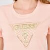 GUESS Damski t-shirt z dużym zdobionym logo