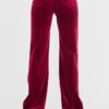 7 FOR ALL MANKIND Bordowe damskie spodnie Modern Dojo Velvet