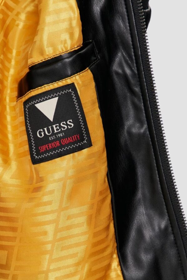 GUESS Skórzany bomber męski District Faux Leather Bomber