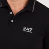 EA7 Czarna męska koszulka polo