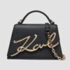 KARL LAGERFELD Czarna mała skórzana torebka K/signature 2.0