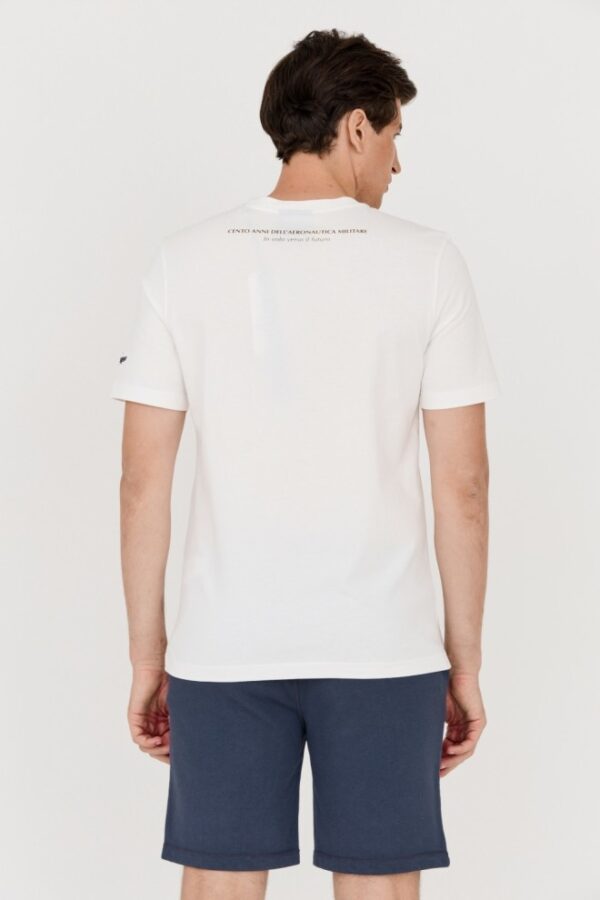 AERONAUTICA MILITARE Biały bawełniany t-shirt męski
