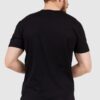DOLCE & GABBANA Czarny t-shirt męski w serek z aplikacją z logo