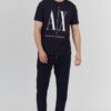 ARMANI EXCHANGE Granatowy t-shirt męski z dużym logo