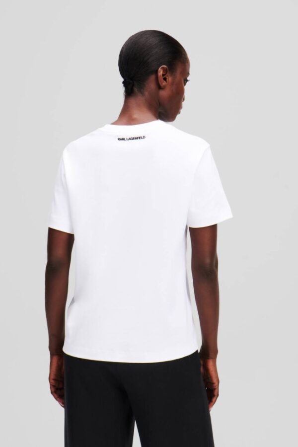 KARL LAGERFELD Biały t-shirt damski Ikon Aquarelle K