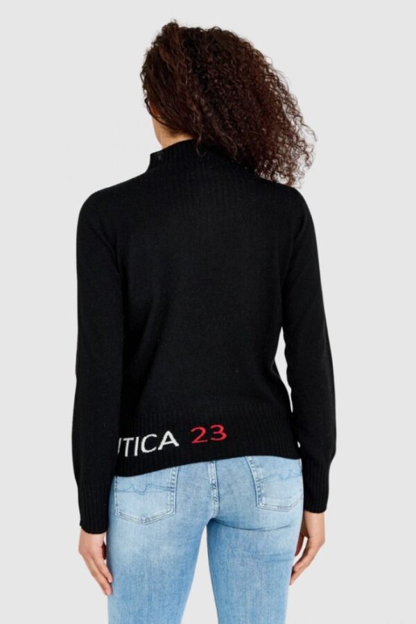 AERONAUTICA MILITARE Czarny sweter damski z domieszką kaszmiru