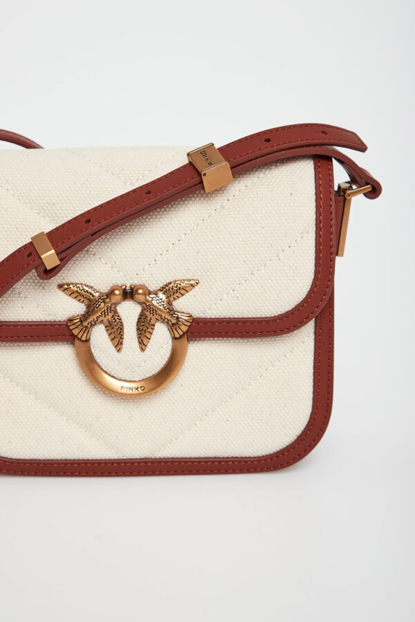 65ea33ca9dfcc2d26bada94918fb132cc8386707 Torebka damska Love Box Bag Mini Canvas Chevron PINKO