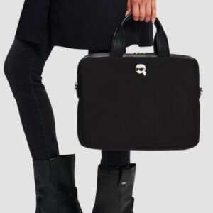 KARL LAGERFELD Czarna aktówka Ikon Neop