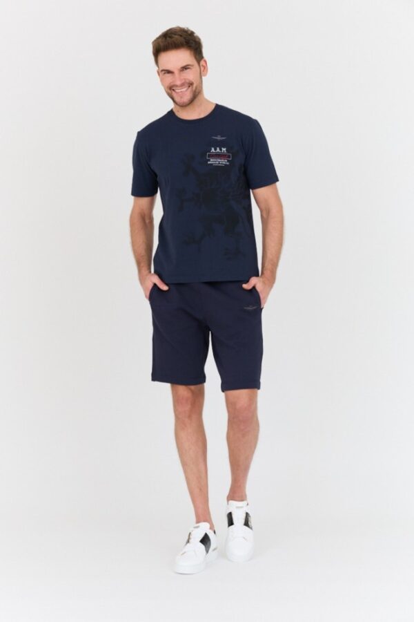 AERONAUTICA MILITARE Granatowe męskie spodenki Bermuda