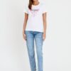 GUESS Biały damski T-shirt bawełniany Icon Tee