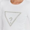 675533d99c8593c66132ca9b169d0a1ffb93235c GUESS Biały damski sweter Rylie Triangle z dużym logo