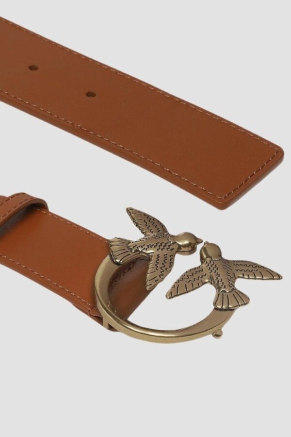 PINKO Brązowy pasek damski Love Berry H4 Belt