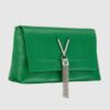 VALENTINO Zielona torebka z ozdobnym V oceania re satche