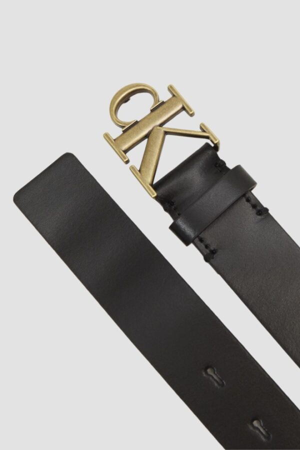 CALVIN KLEIN Czarny damski pasek cK, Rozmiar 75
