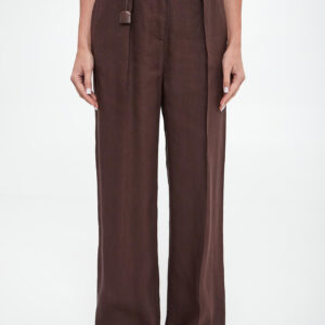 Spodnie damskie z lnianej gabardyny ELISABETTA FRANCHI