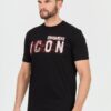 DSQUARED2 Czarny męski t-shirt Icon Scribble Cool Fit Tee