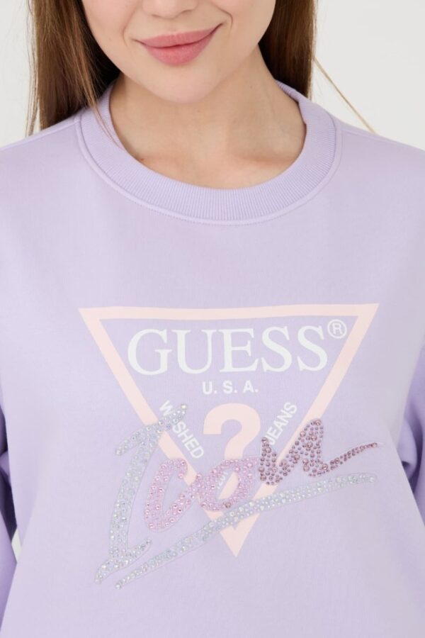GUESS Lawendowa damska bluza Icon