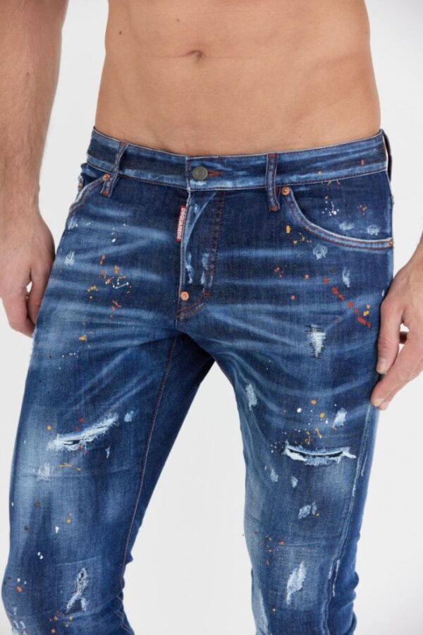 DSQUARED2 Granatowe męskie jeansy sexy twist jean