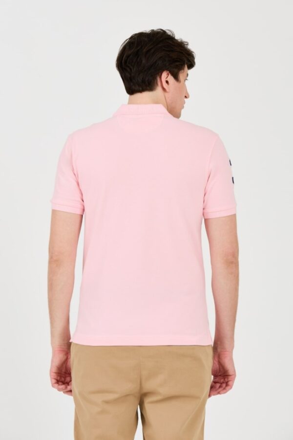 LA MARTINA Różowe męskie polo z małym logo