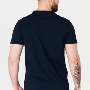 GUESS Granatowy t-shirt męski z turkusowym logo