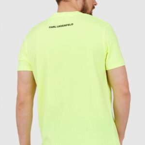 KARL LAGERFELD Neonowy t-shirt męski z wypukłym logo