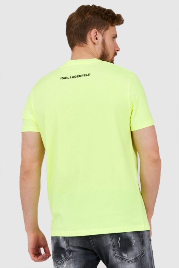 69c2c68feca089e8e5d689405ada9bd05f38de21 KARL LAGERFELD Neonowy t-shirt męski z wypukłym logo