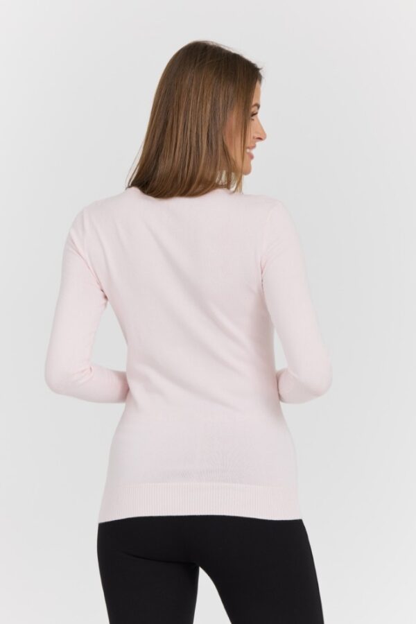 6a1e7209df8e0fcbe3f4e465fea712c3bf6bc79e GUESS Różowy damski sweter Rylie Triangle Logo