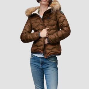 6a60dfe9b6c4d9b215ef66ae2a1a7260c9f6000c BLAUER Brązowa damska kurtka Aldie Short Jackets