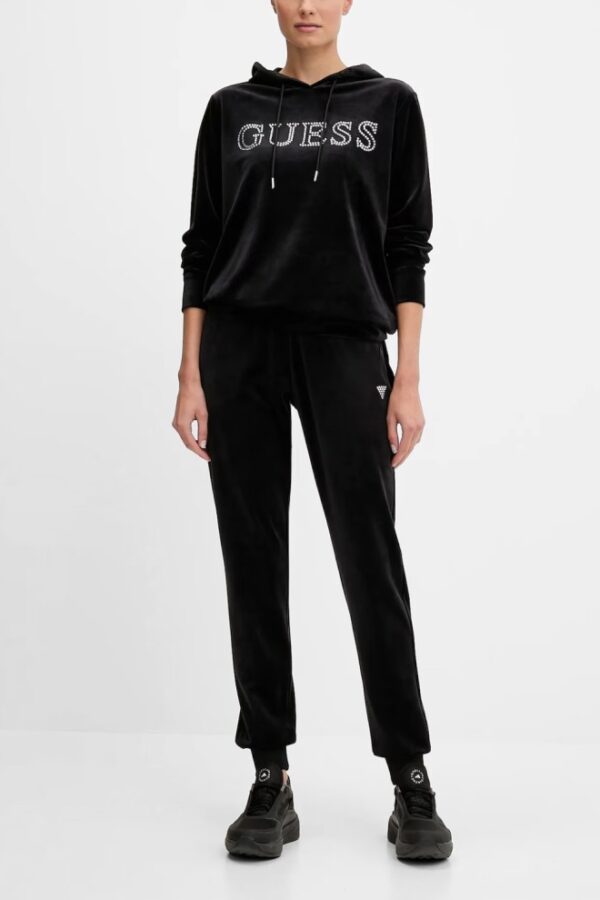GUESS Czarna damska bluza z cyrkoniami Couture