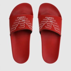EMPORIO ARMANI Klapki czerwone z logo