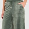 JUICY COUTURE Zielone damskie spodnie Bexley Velour Track Pants