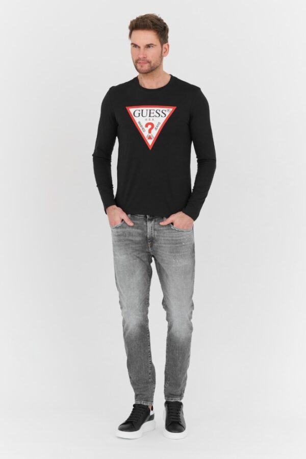GUESS Czarny męski longsleeve Original Logo Tee