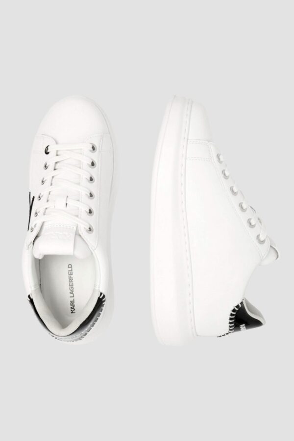 KARL LAGERFELD Białe damskie sneakersy skórzane Kapri Karl NFT Lo Lace