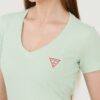 GUESS Miętowy damski t-shirt Mini Triangle Tee