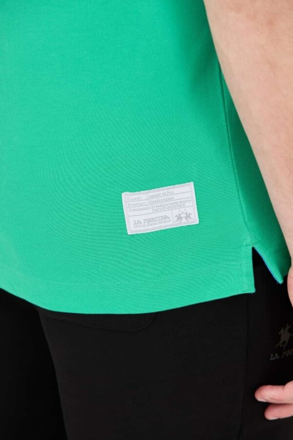LA MARTINA Zielone męskie polo z dużym logo