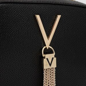 VALENTINO Czarna torebka ze złotymi okuciami Divina Camera Bag