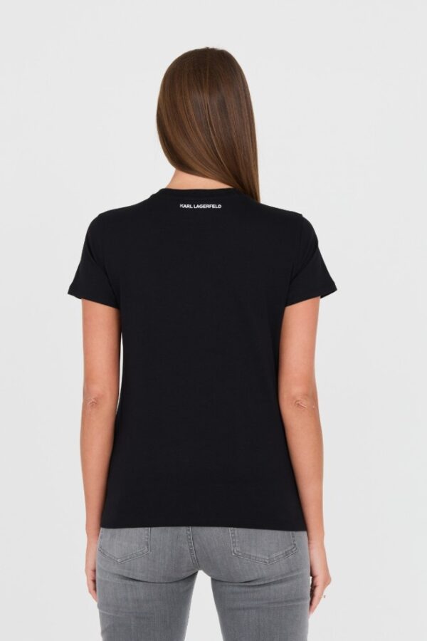 KARL LAGERFELD Czarny damski t-shirt z kotem