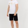 BALMAIN Biały t-shirt męski ze złotym logo