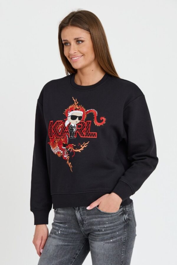 KARL LAGERFELD Czarna damska bluza ikonik lny