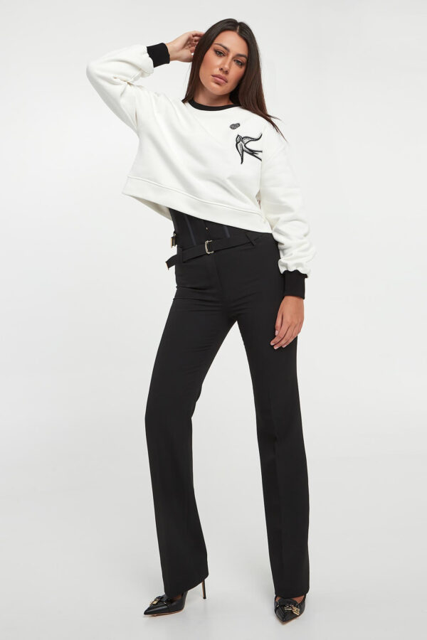 6f0151f94ad17ec69524ba4d4c3d27f4230f1858 Bluza damska z logo Mandorlato PINKO