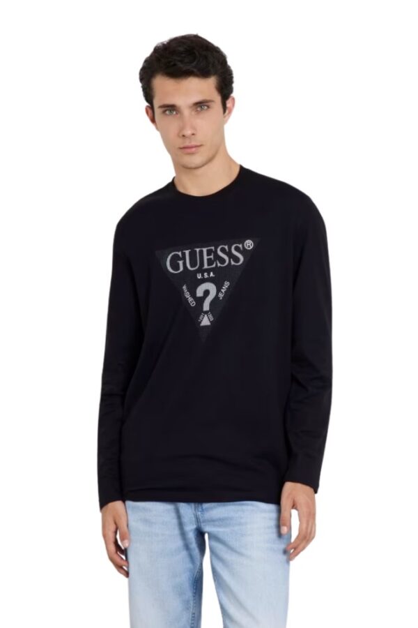GUESS Czarny męski longsleeve Ls Cn