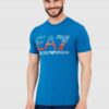 EA7 T-shirt męski niebieski z dużym logo